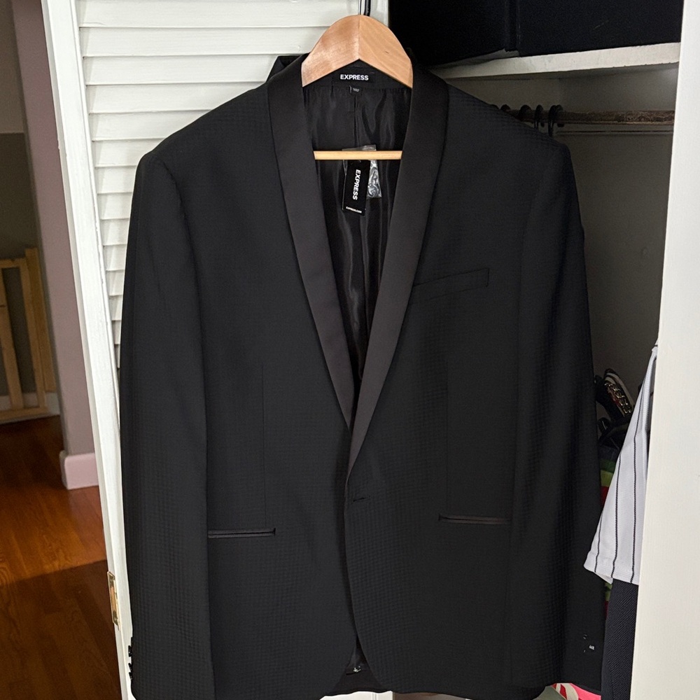 Express Men's Black Tuxedo Shawl Lapel